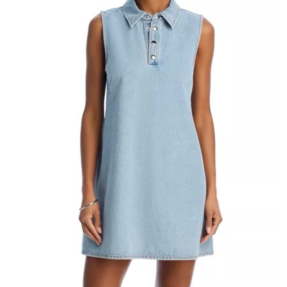 FRAME The City Shift Dress Denim Cotton and Lyocell Size 8 EUC Classic